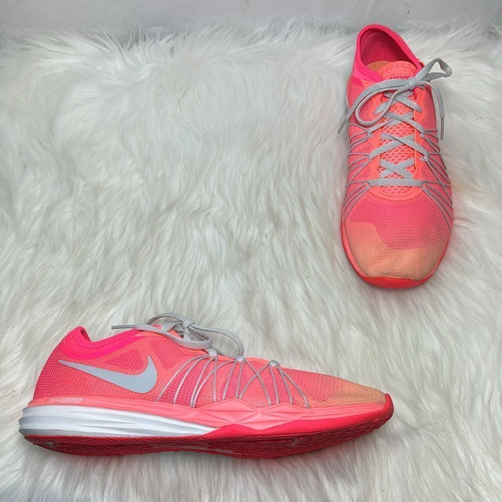 Nike‎ Womens Dual Fusion Dual TR Hit Racer Pink/Coral Running Shoes Sz 8